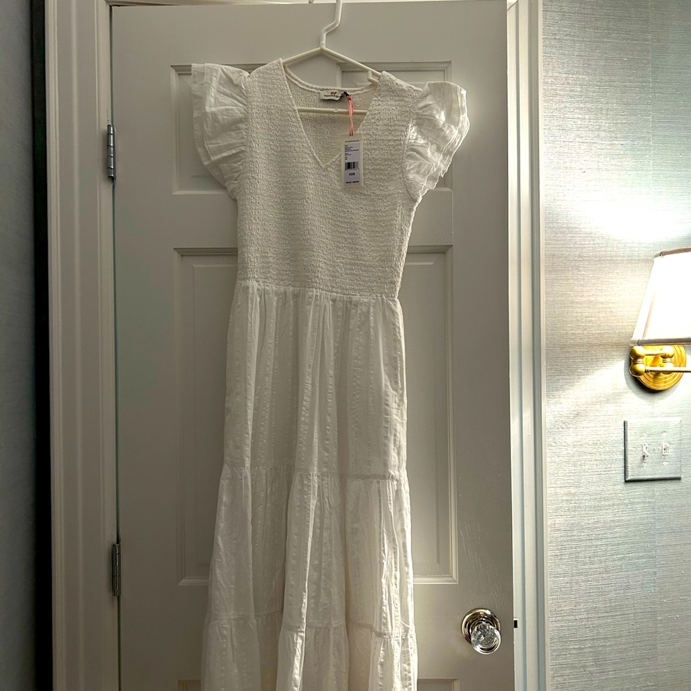 NWT vineyard vines derby dress midi - white xxs